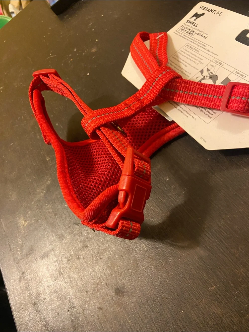 Vibrant Life Red Mesh Dog Harness - Small